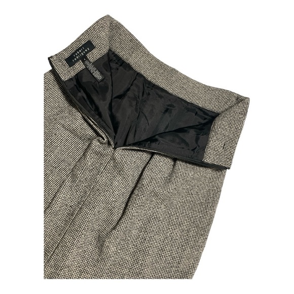 ROBERT RODRIGUEZ Size 4 Black & Cream Houndstooth Wool / Polyester Pleated Skirt - Picture 3 of 4